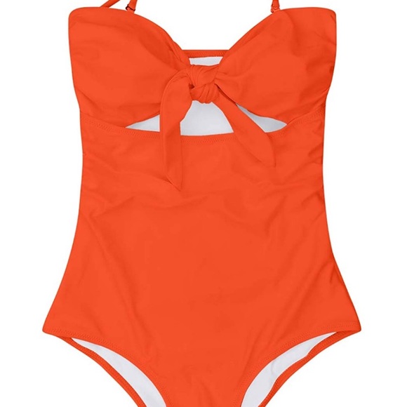 🆕Tie Knot Front High Waist One Piece Swimsuit - Picture 3 of 4